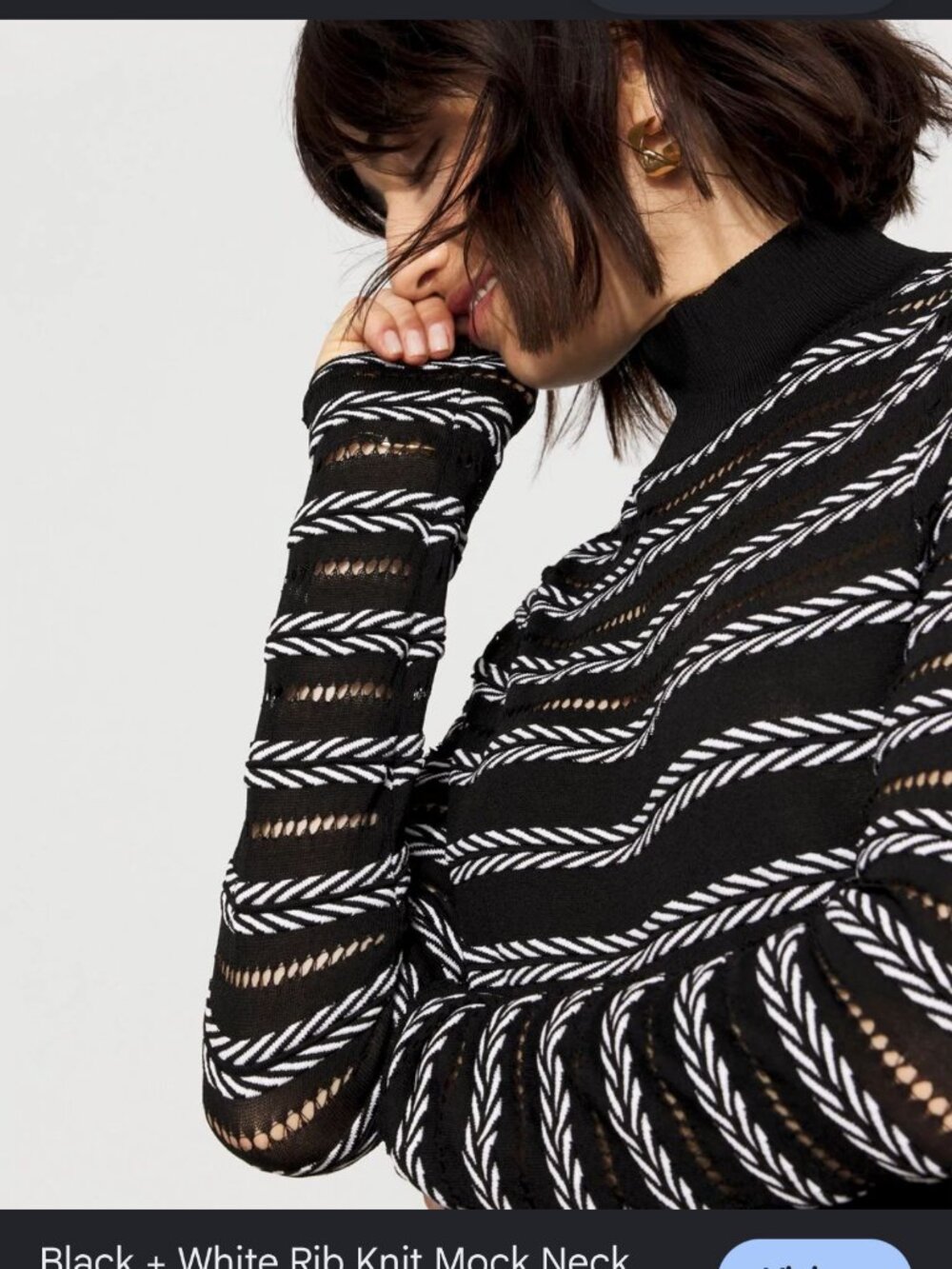 nwt white house black market rib knit mock neck sweater xs